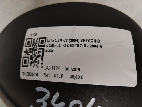 Specchietto Retrovisore Destro CITROEN C2 2° Serie