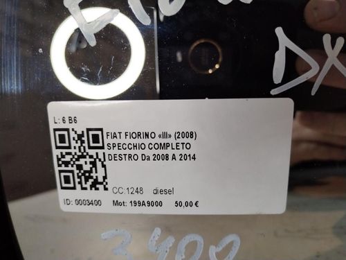 Specchietto Retrovisore Destro FIAT Fiorino 2° Serie