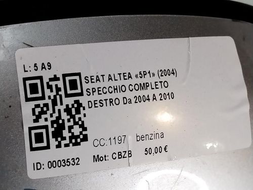 Specchietto Retrovisore Destro SEAT Altea Berlina