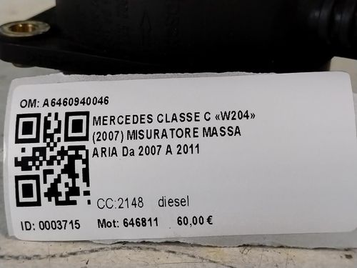 Debimetro MERCEDES Classe C Berlina W204