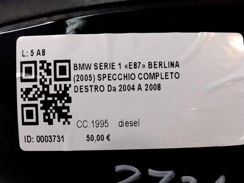 Specchietto Retrovisore Destro BMW Serie 1 Serie (E87) (07>)