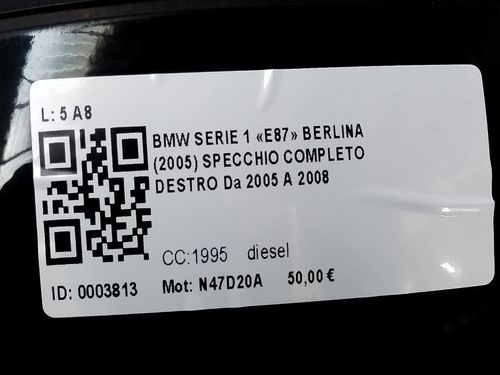 Specchietto Retrovisore Destro BMW Serie 1 Serie (E87) (07>)