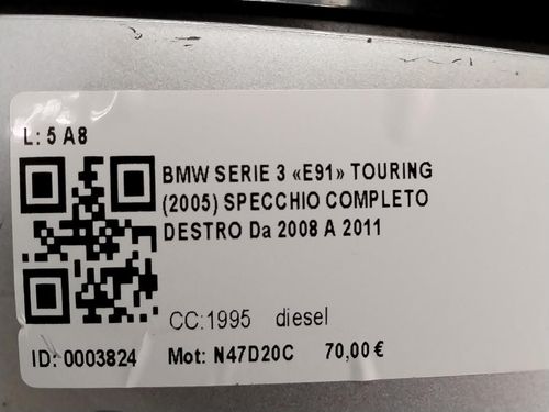 Specchietto Retrovisore Destro BMW Serie 3 E91 Touring 2° Serie