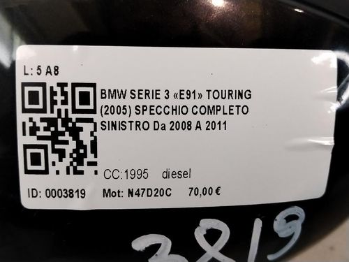 Specchietto Retrovisore Sinistro BMW Serie 3 E91 Touring 2° Serie