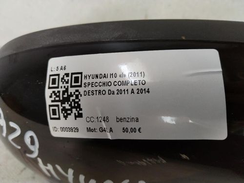 Specchietto Retrovisore Destro HYUNDAI i10 2° Serie