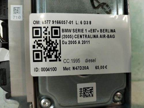 Centralina Airbag BMW Serie 1 Serie (E87) (04>07)