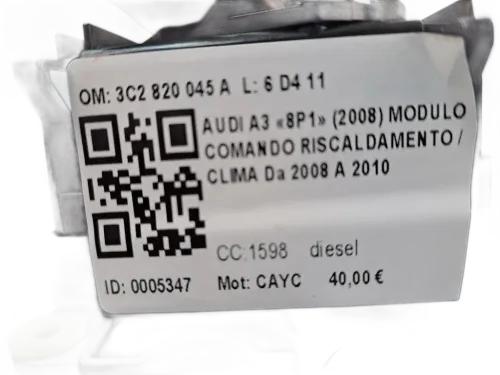 Comandi Clima AUDI A3 Serie (8L1) (96>03)
