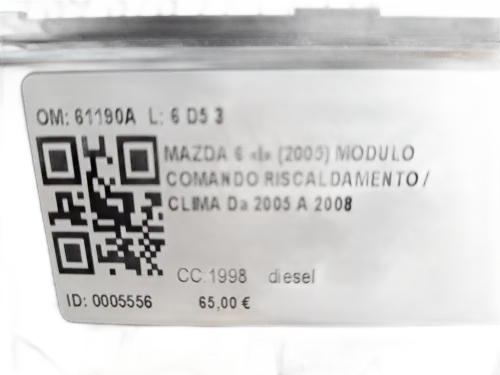 Comandi Clima MAZDA 6 Berlina 2° Serie