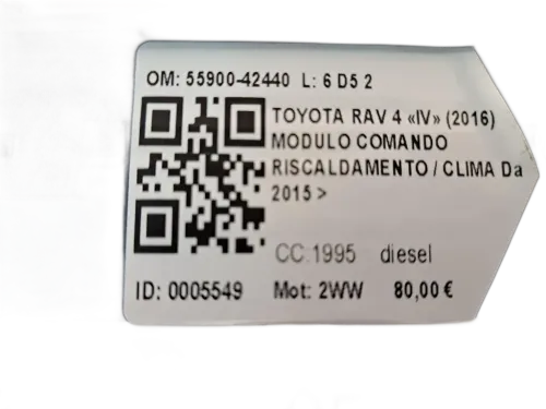 Comandi Clima TOYOTA Rav4 Serie (18>)