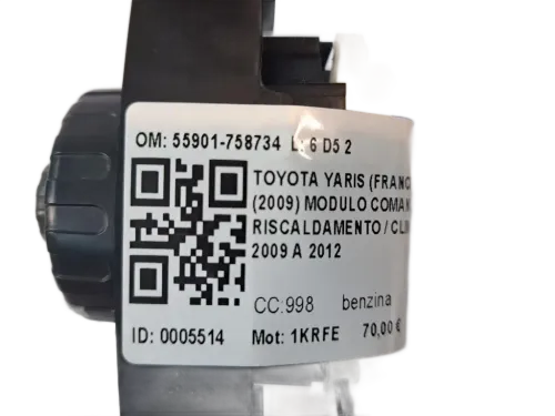 Comandi Clima TOYOTA Yaris Serie (08>11)