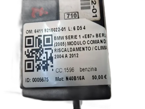 Comandi Clima BMW Serie 1 Serie (E87) (07>)