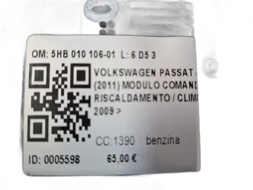 Comandi Clima VOLKSWAGEN Passat Berlina 5° Serie