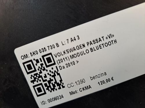 Centralina bluetooth telefono VOLKSWAGEN Passat Berlina 4° Serie