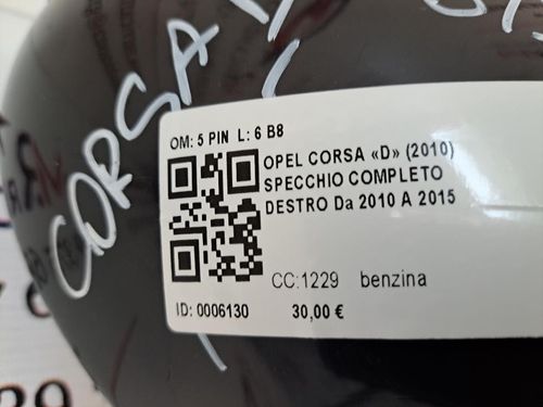 Specchietto Retrovisore Destro OPEL Corsa D 5P 2° Serie