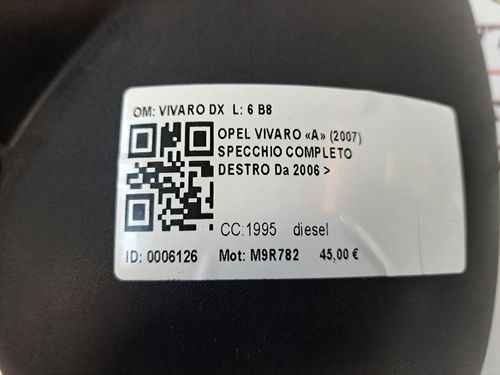 Specchietto Retrovisore Destro OPEL Vivaro Serie  (A) (06>14)