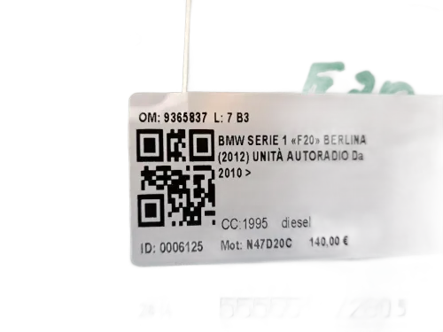 Autoradio BMW Serie 1 F20 (11>19)