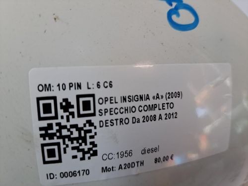 Specchietto Retrovisore Destro OPEL Insignia Berlina