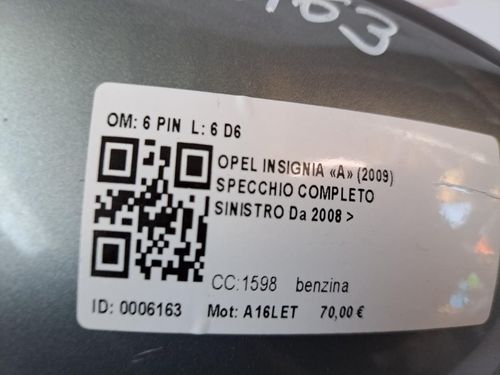 Specchietto Retrovisore Sinistro OPEL Insignia Berlina