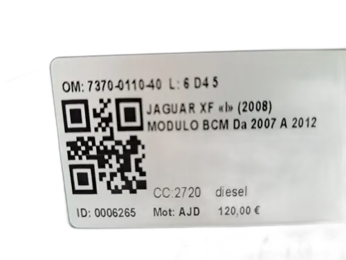 Centralina BCM JAGUAR XF Serie (08>11)