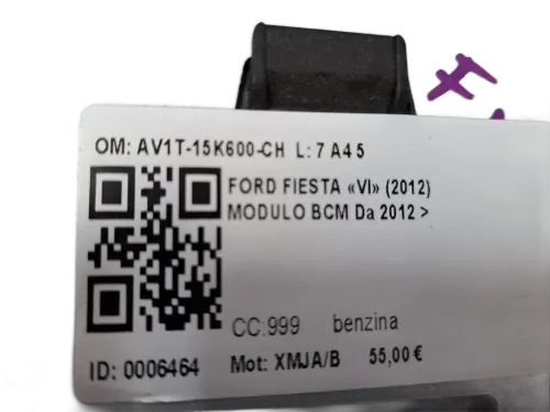 Centralina BCM FORD Fiesta 6° Serie Restyling