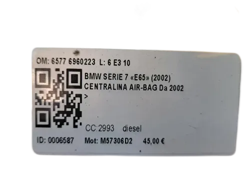 Centralina Airbag BMW Serie 7 E65/E66/E67/E68