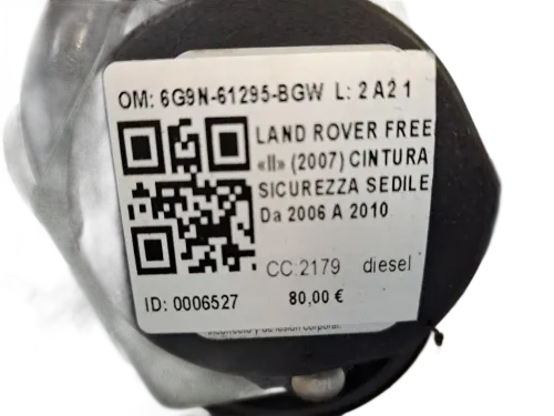 Cintura di sicurezza anteriore sinistra LAND ROVER Freelander 3° Serie