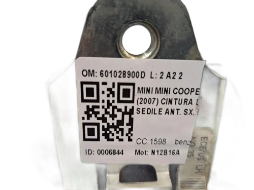 Cintura di sicurezza anteriore sinistra MINI Cooper 2° Serie