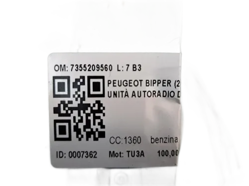 Autoradio PEUGEOT Bipper 1° Serie