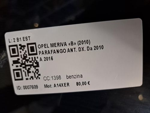 Parafango Anteriore Destro OPEL Meriva 3° Serie