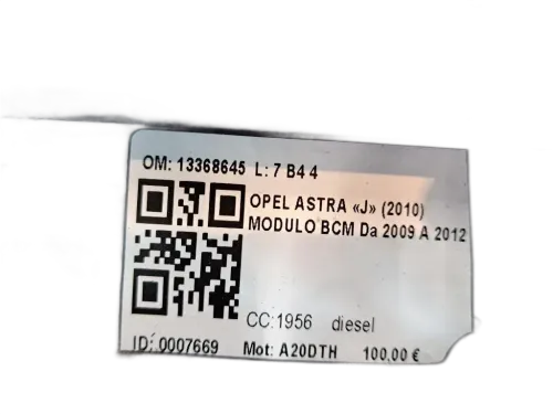 Centralina BCM OPEL Astra J