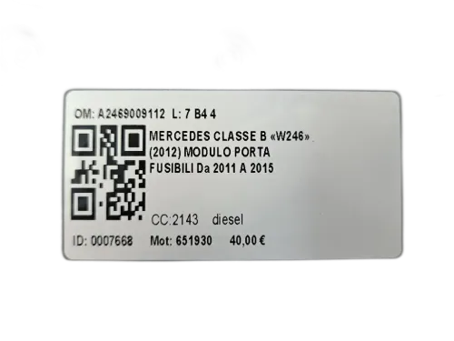 Modulo SAM MERCEDES Classe B W246 2° Serie