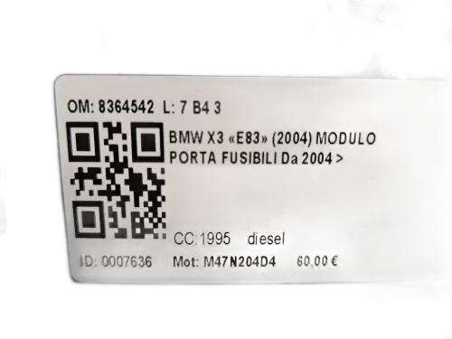 Modulo SAM BMW X3 1° Serie