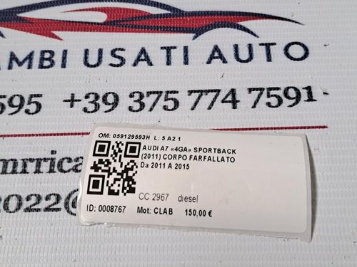 Corpo Farfallato AUDI A7 Sportback Serie (4GA) (10>14)