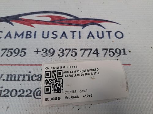 Corpo Farfallato AUDI A4 Berlina (07>10)