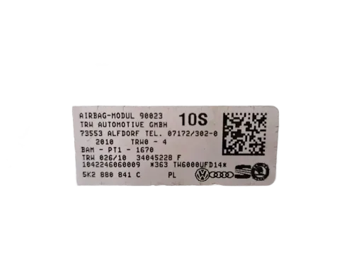 Airbag Ginocchia VOLKSWAGEN Golf 6 Berlina (08>12)