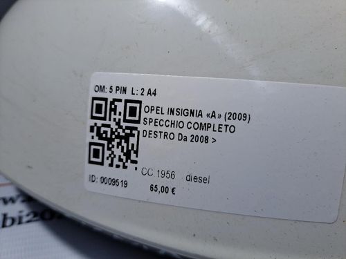 Specchietto Retrovisore Destro OPEL Insignia Berlina