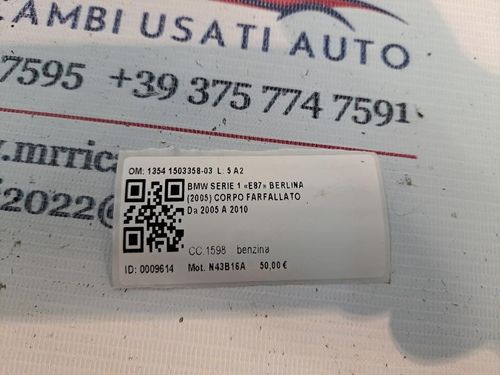 Corpo Farfallato BMW Serie 1 Serie (E87) (07>)
