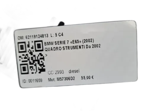 Quadro tachigrafo BMW Serie 7 E65/E66/E67/E68