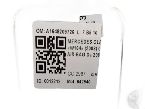 Centralina Airbag MERCEDES ML W164 3° Serie
