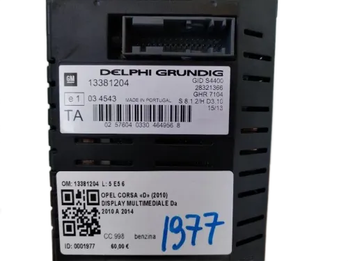 Display multifunzione computer di bordo OPEL Corsa D 3P 2° Serie