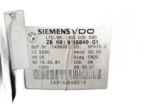 Quadro tachigrafo BMW Serie 3 E90 Berlina 2° Serie
