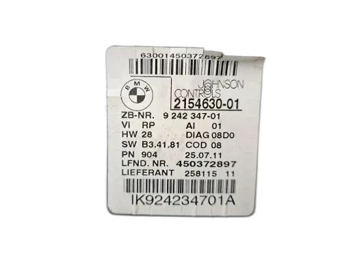 Quadro tachigrafo BMW Serie 3 E90 Berlina 2° Serie