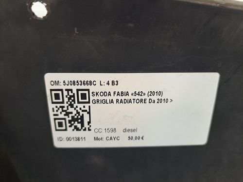 Griglia Anteriore SKODA Fabia Berlina 2° Serie