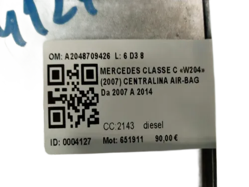 Centralina Airbag MERCEDES Classe C Berlina W204