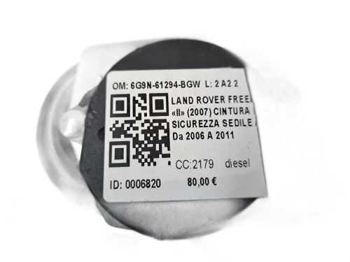Cintura di sicurezza anteriore destra LAND ROVER Freelander 3° Serie