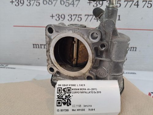 Corpo Farfallato NISSAN Micra 7° Serie