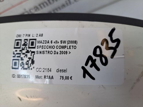 Specchietto Retrovisore Sinistro MAZDA 6 Berlina 2° Serie