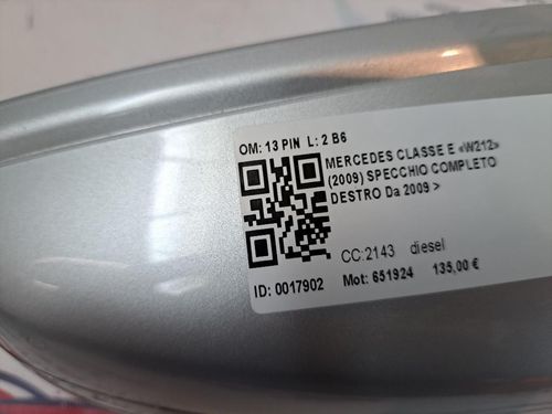 Specchietto Retrovisore Destro MERCEDES Classe E Berlina W212