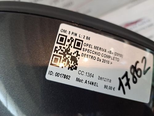 Specchietto Retrovisore Destro OPEL Meriva 3° Serie