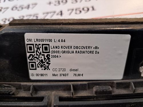 Griglia Anteriore LAND ROVER Discovery Serie III (04>10)